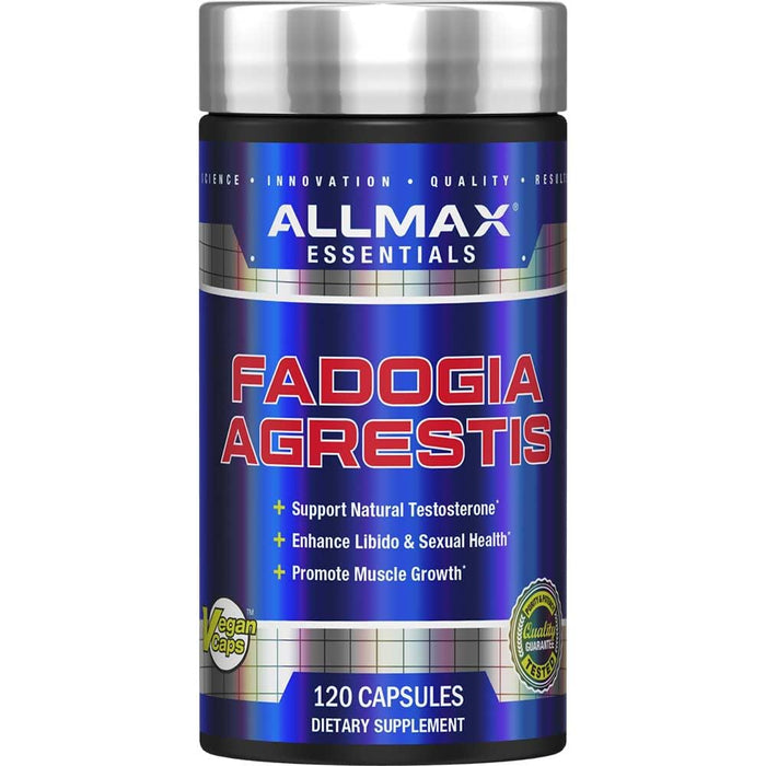 AllMax Essentials Fadogia Agrestis - 120 Capsules - Men’s Health Supplement - Supports Natural Testosterone, Enhances Libido & Promotes Muscle Growth - 120 Servings
