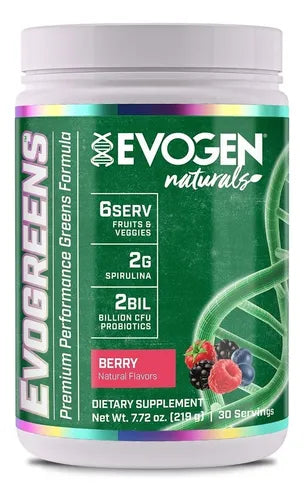 Evogen Evogreens | Immune Boosting Premium Performance Greens Superfood, Spirulina, Pomegranate, Probiotics, Kale | 30 Servings ... (Berry