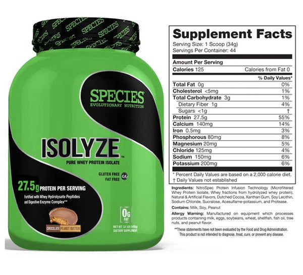 SpecIES Nutrition Isolyze Protein Powder Peanut Butter